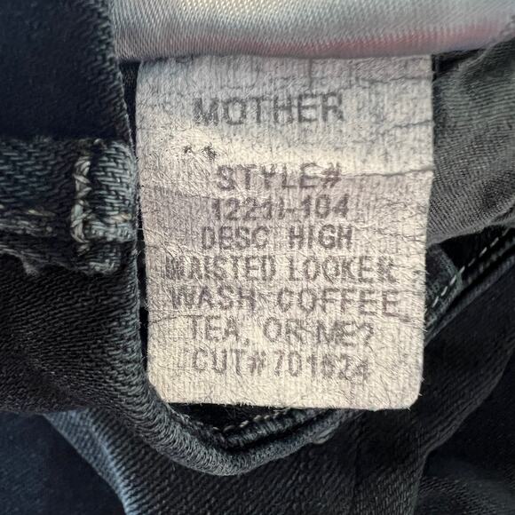 Mother High Waisted Looker Ankle Fray Jeans Dark Blue Wash Women's Size 28 Crop - Picture 14 of 14